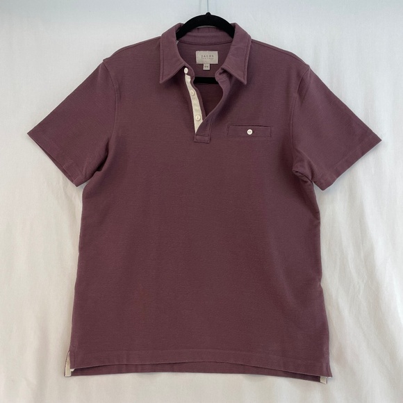 Jachs New York Heavyweight Button Pocket Polo Maroon Men’s Medium - Picture 1 of 11